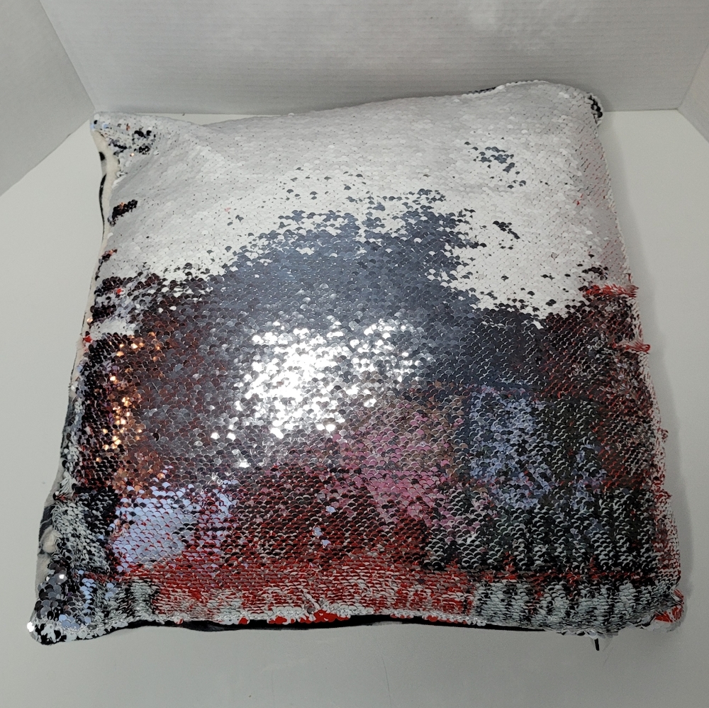 Wahnee Flip Sequins Zipper Throw Pillow - Picture 7 of 12